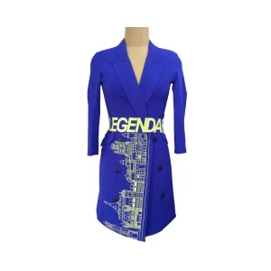 Electric Blue Building Blazer Dress