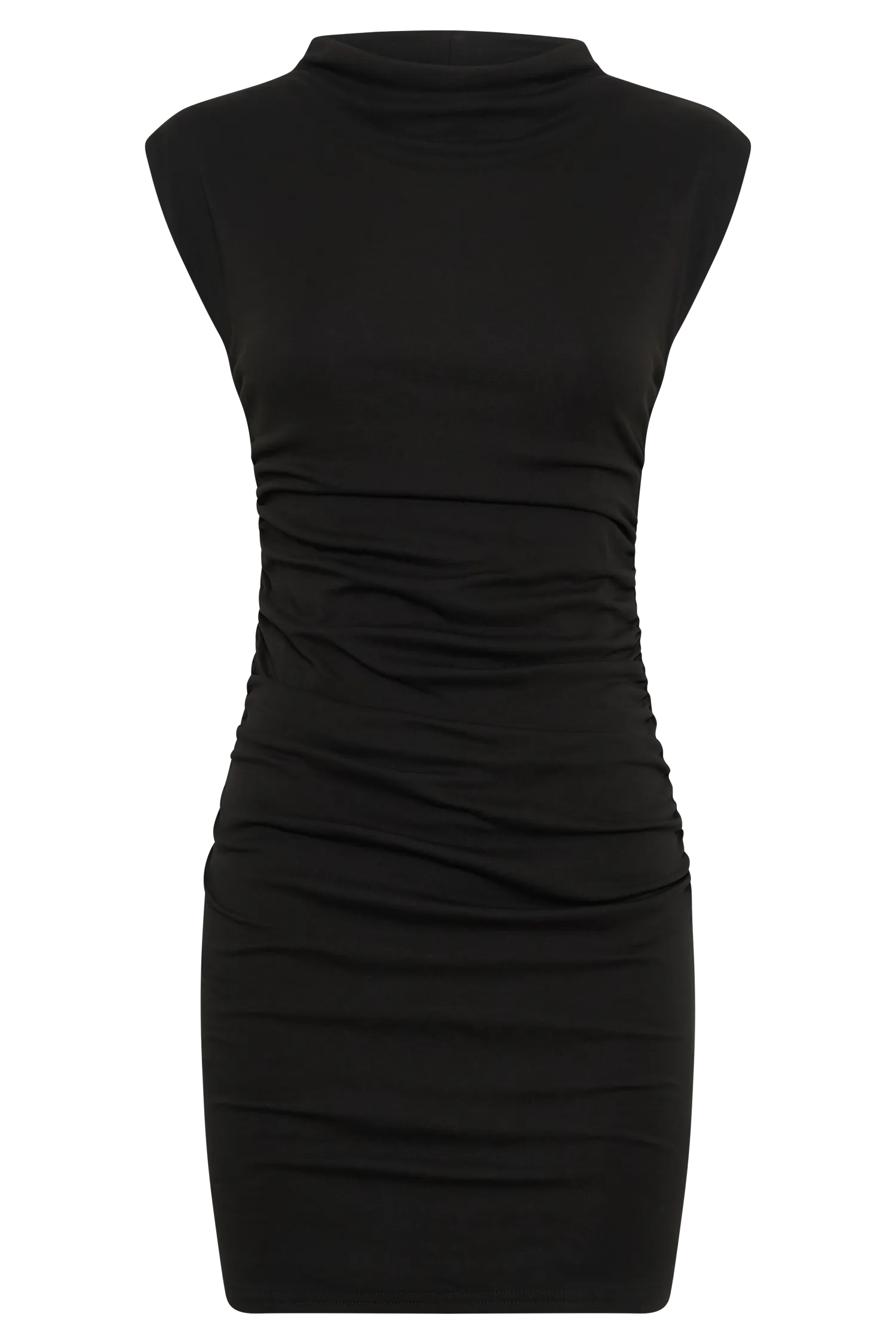 Elliot High Neck Sleeveless Mini Dress - Black