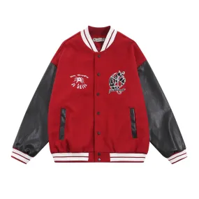 Embroidered Baseball Uniform Jacket Men