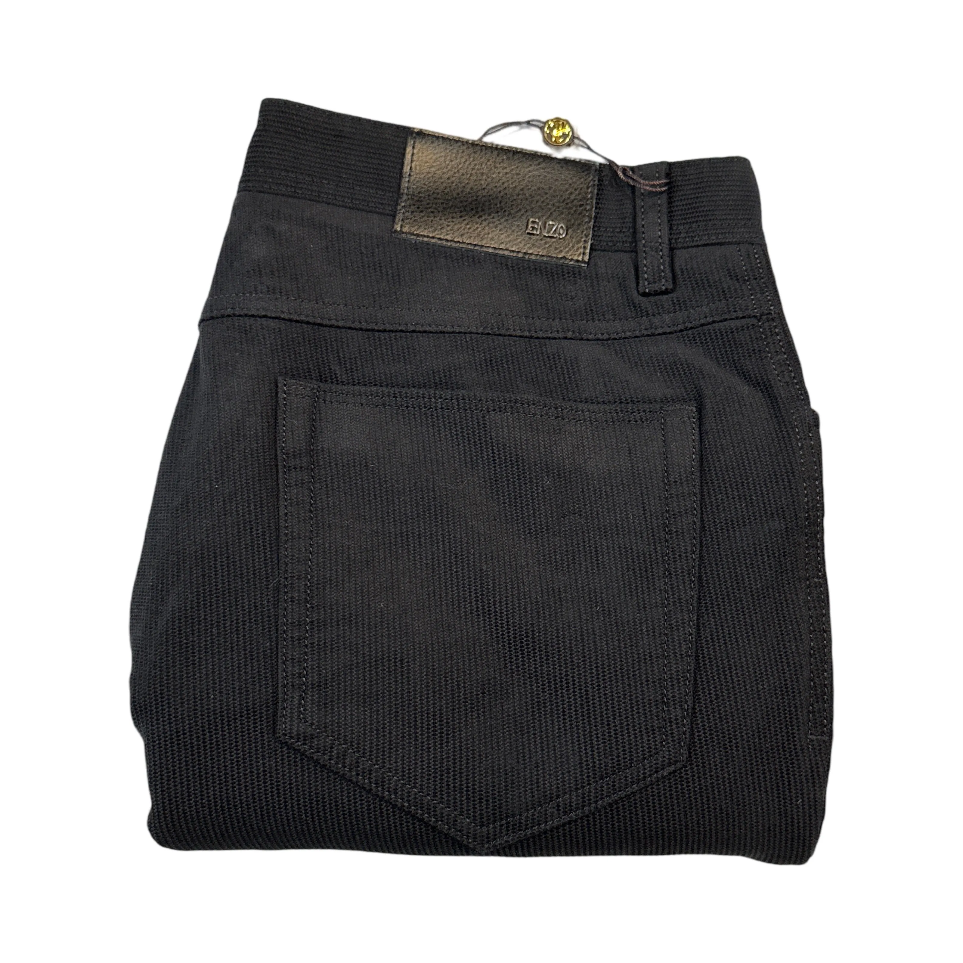 Enzo Alpha-384 Black Pinwale Corduroy High End Pants