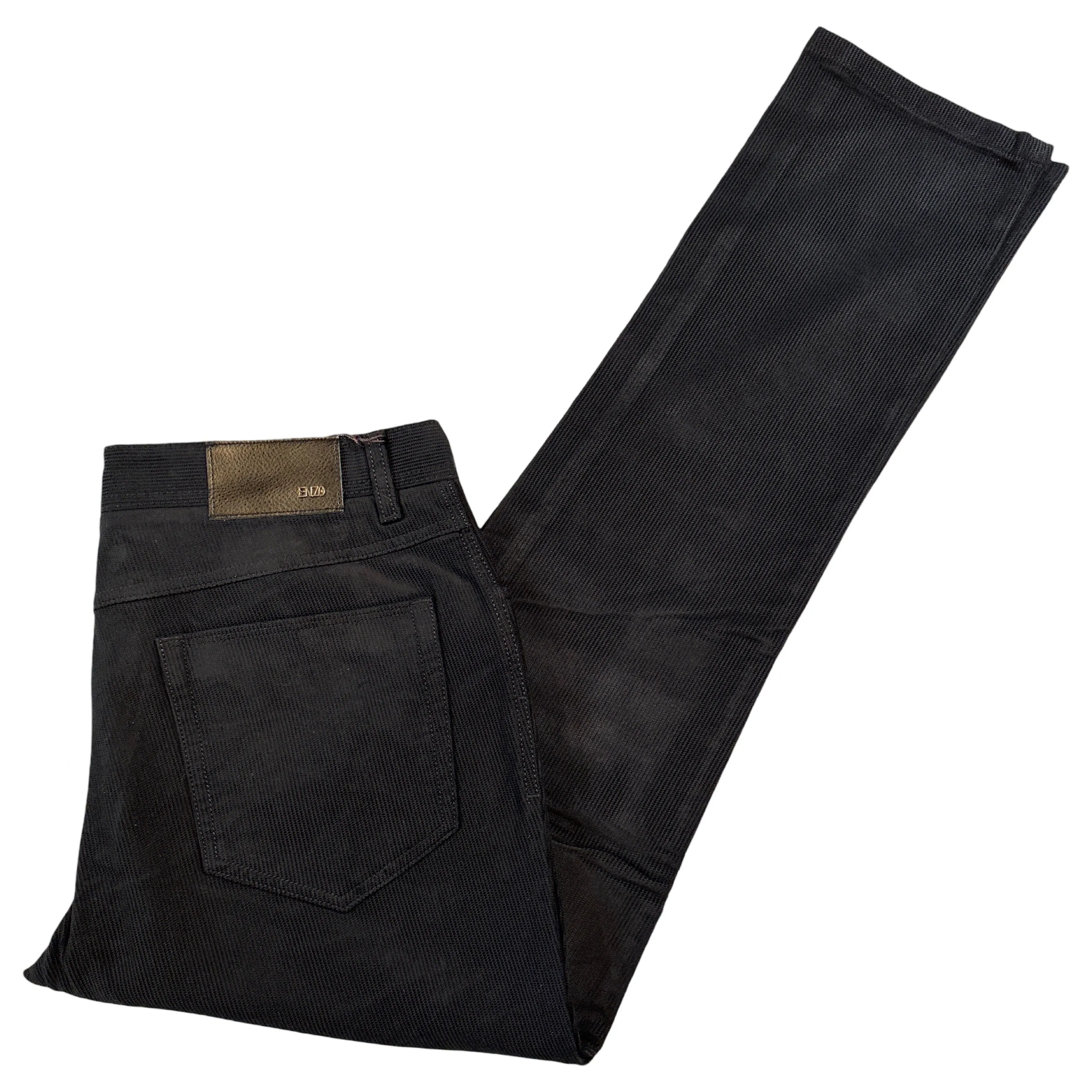 Enzo Alpha-384 Black Pinwale Corduroy High End Pants