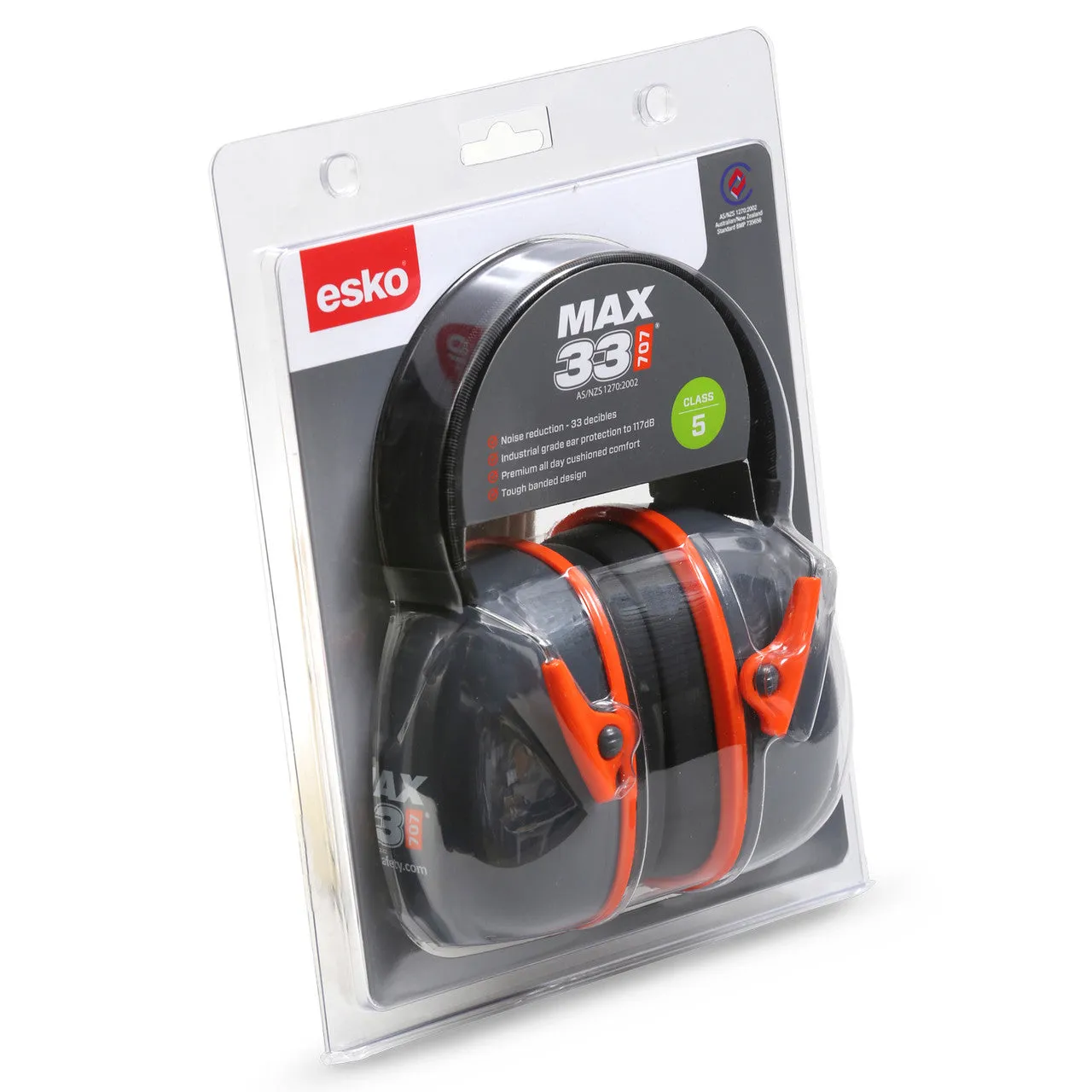 ESKO MAX33 707 Banded Earmuff, 33dB Class 5, High Performance