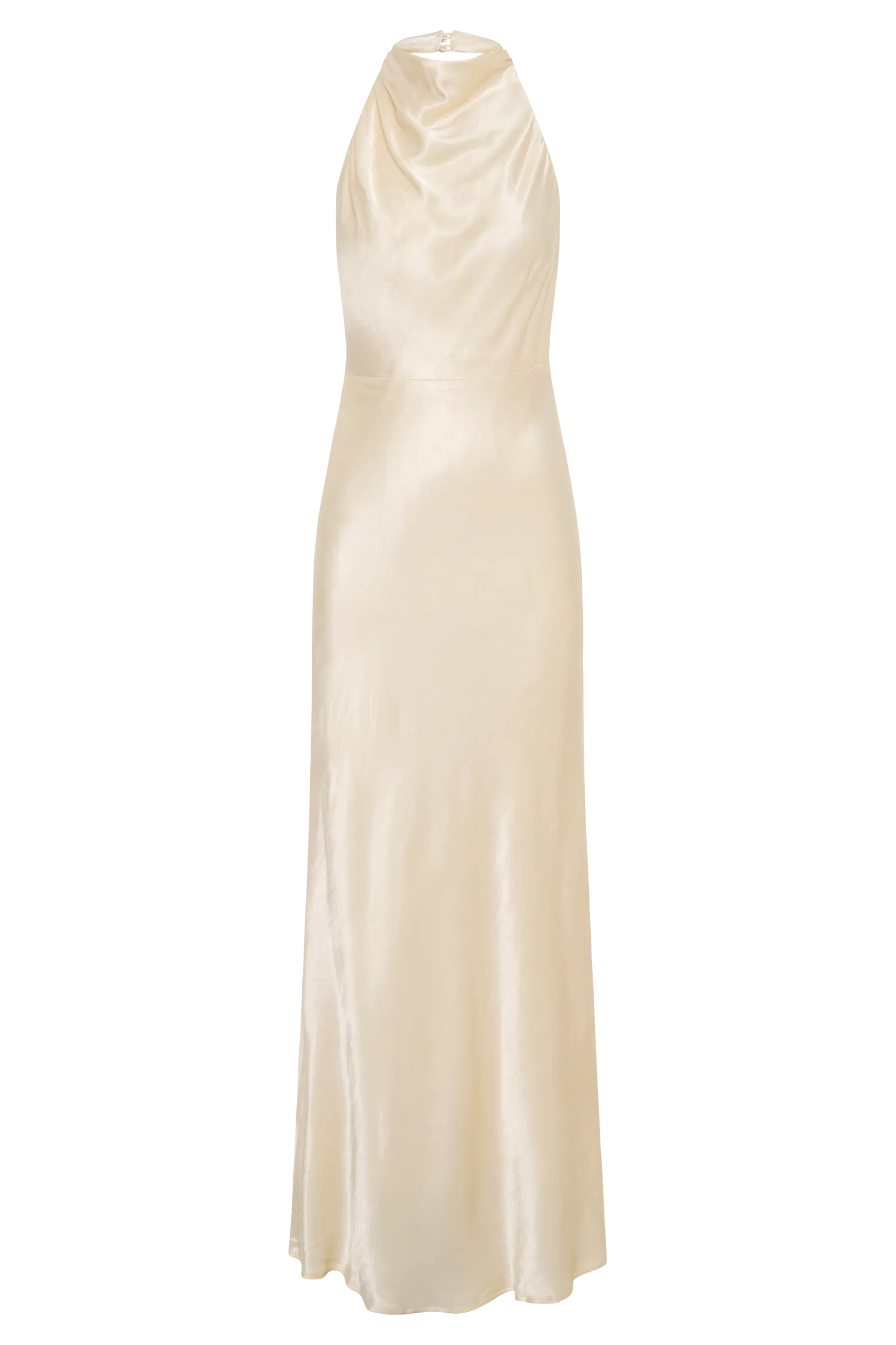 Esther Iridescent Satin Cowl Maxi Dress - Lemon Sorbet