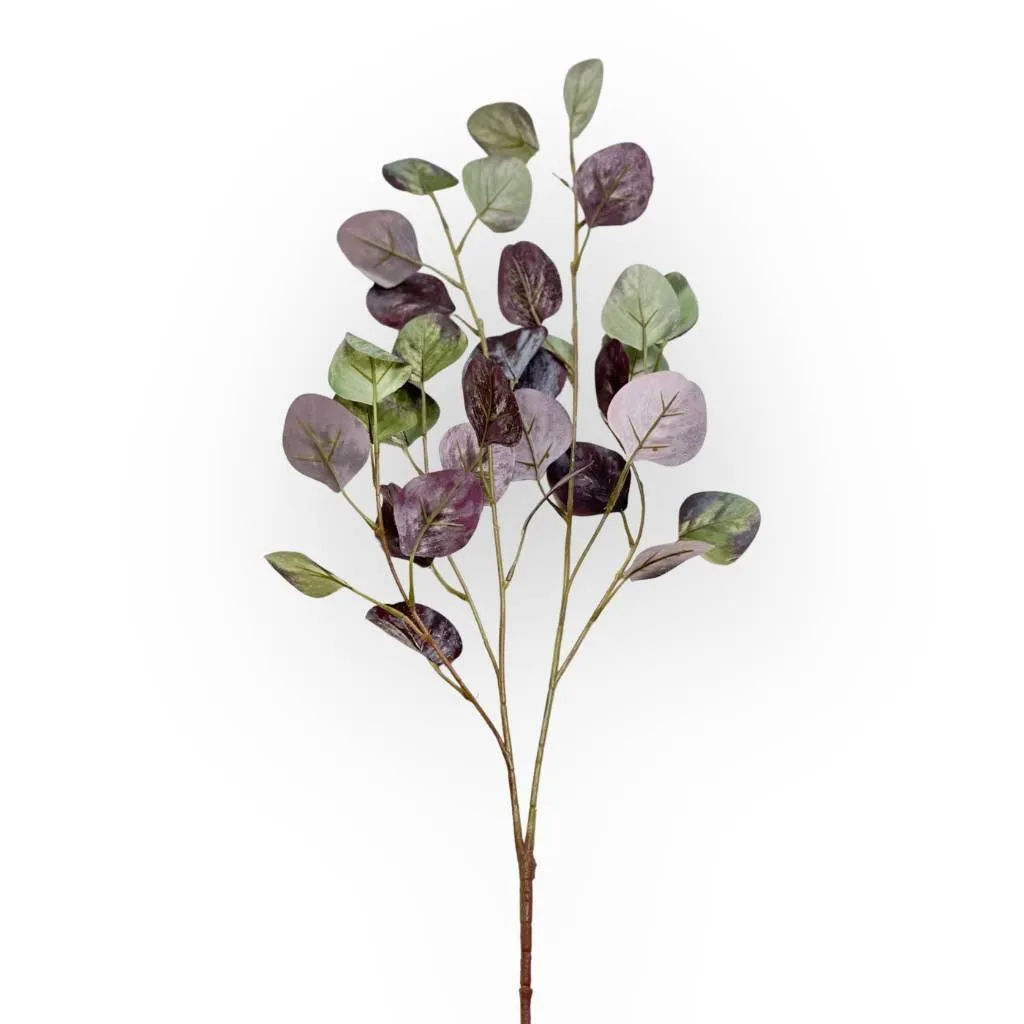 Eucalyptus Green Burgundy Artificial Flowers