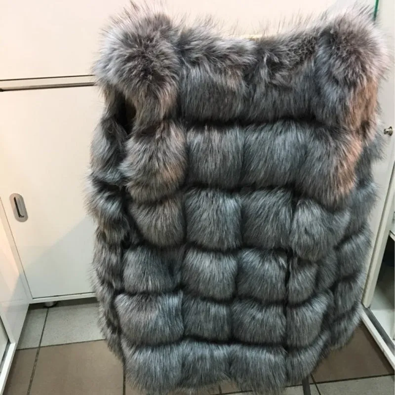 Faux Fox Fur Coat