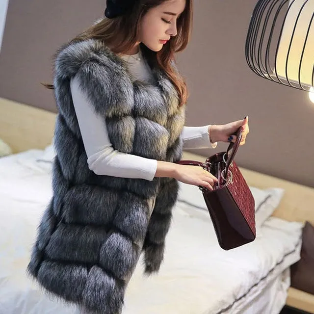 Faux Fox Fur Coat