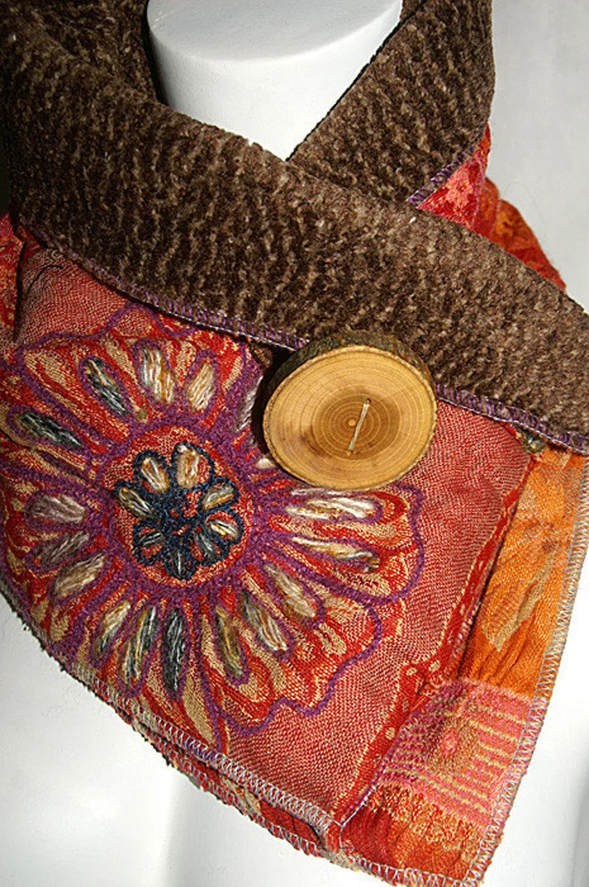 Flower Burst Upcycled Neckwarmer - One-of-a-Kind