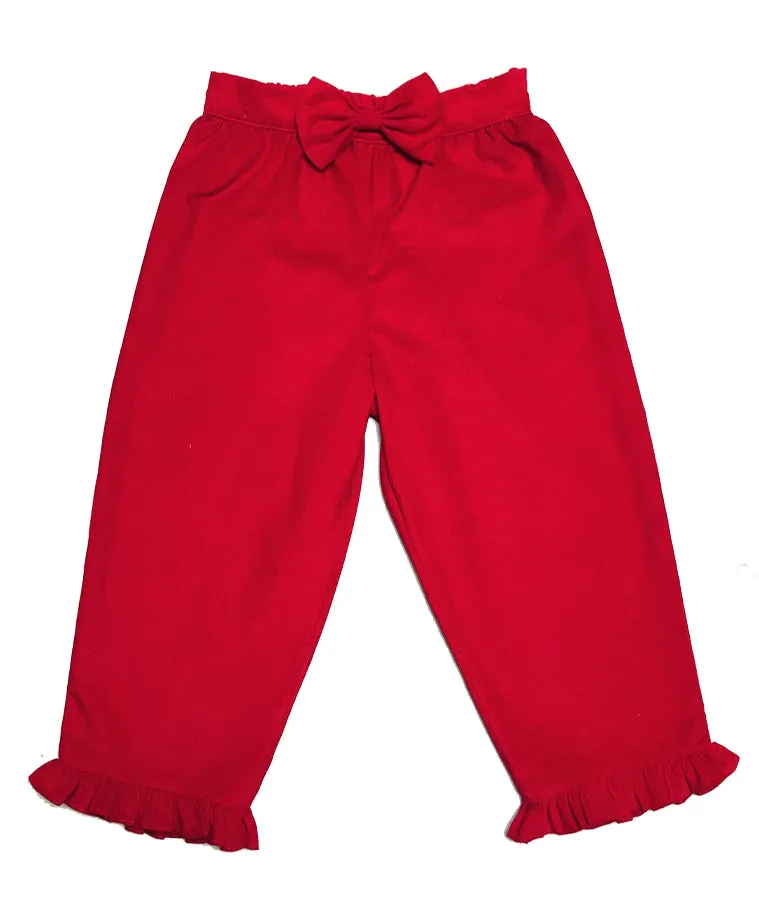 Girl's Red Corduroy Pants