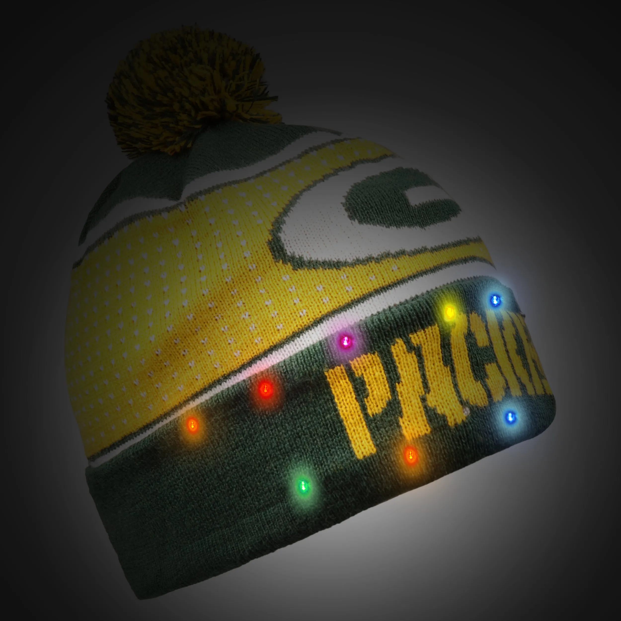 Green Bay Packers Big Logo Light Up Knit Hat