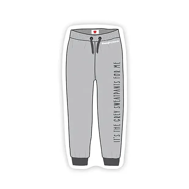 Grey Sweatpants Naughty Sticker - Pack Of 3