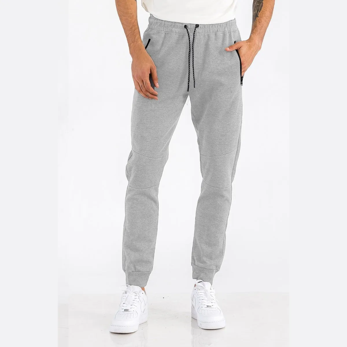 Heathered Grey Cotton Sweatpants