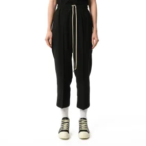 Heavy Cady Cropped Drawstring Astaires Pants in Black