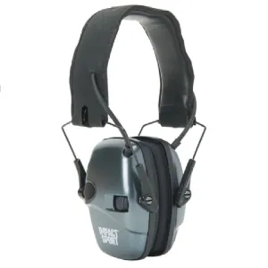 Honeywell Howard Leight R-02547 Impact Sport Electronic Shooting Earmuff with Bluetooth and Cooling Pads, Charcoal Gray, Medium/Large, Box of 2