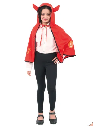 Horned Red Devil Kids Halloween Costume Cape