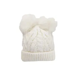 Huggalugs White Fluffer Beanie Hat