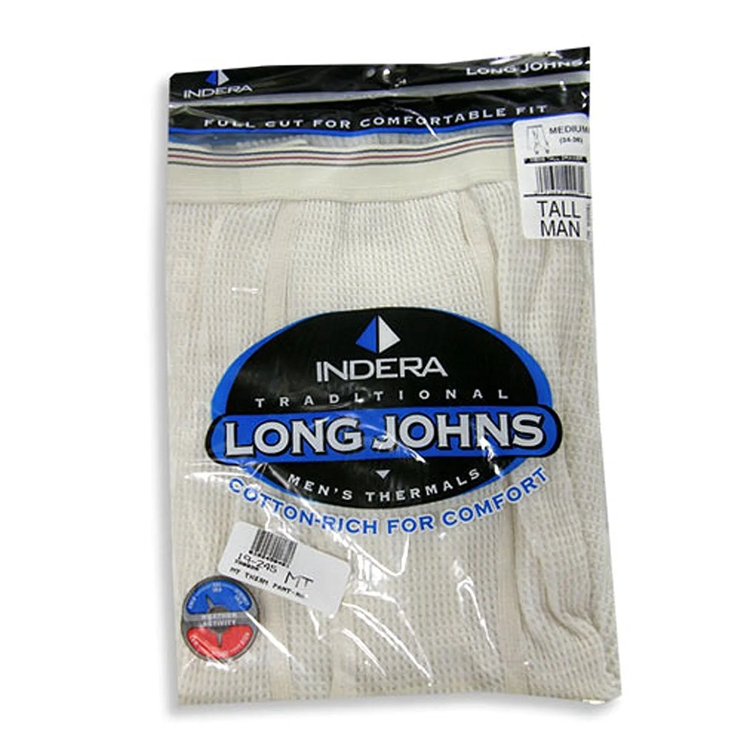 Indera - Mens Tall Thermal Long John Pant, 800DR