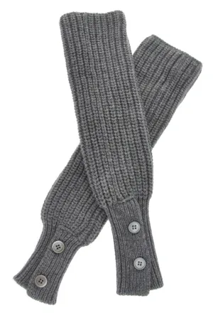 INVERNI HIMALAYA Grey Cashmere Wool Women Arm Warmers