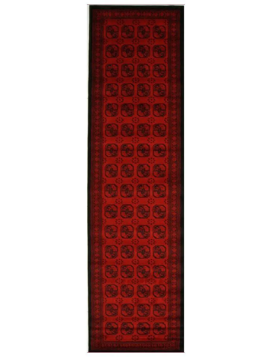 Istanbul Collection Classic Afghan Pattern Red Rug