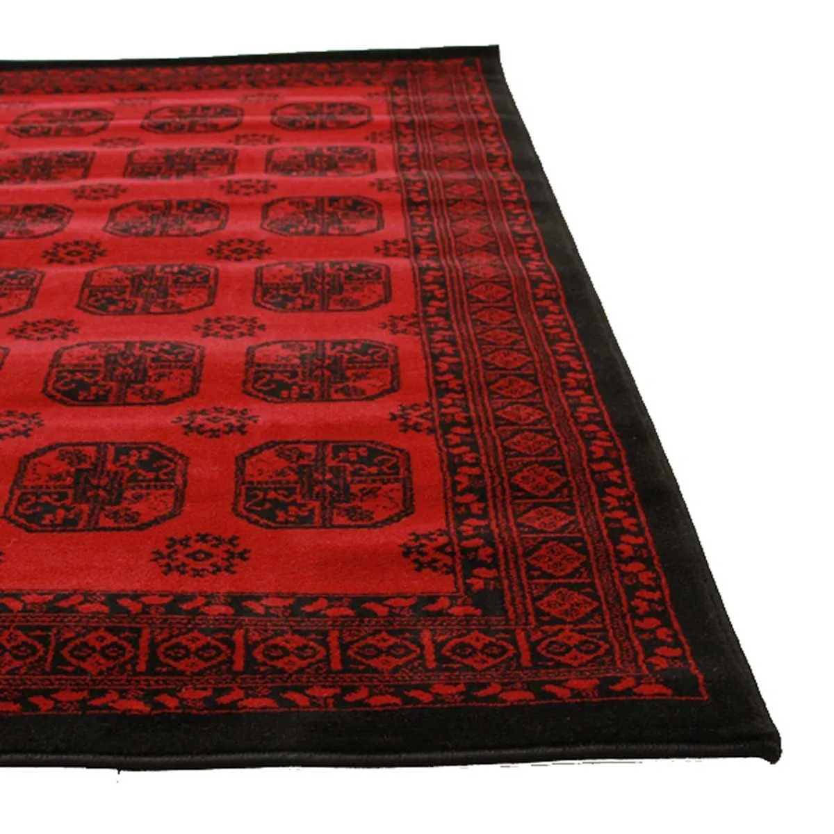 Istanbul Collection Classic Afghan Pattern Red Rug