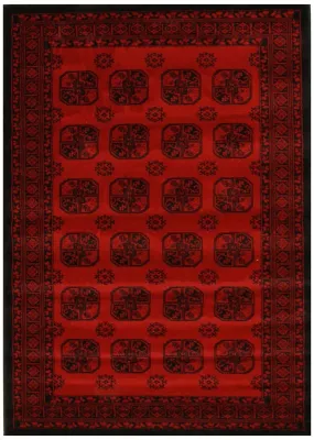 Istanbul Collection Classic Afghan Pattern Red Rug