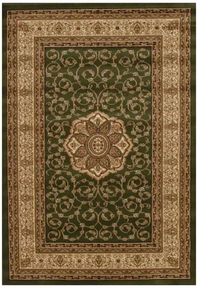 Istanbul Collection Medallion Classic Pattern Green Rug