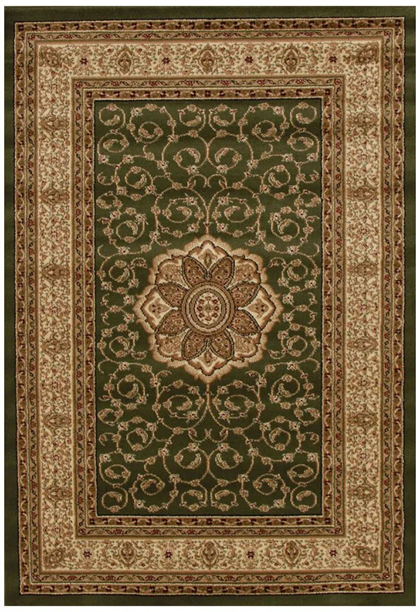 Istanbul Collection Medallion Classic Pattern Green Rug