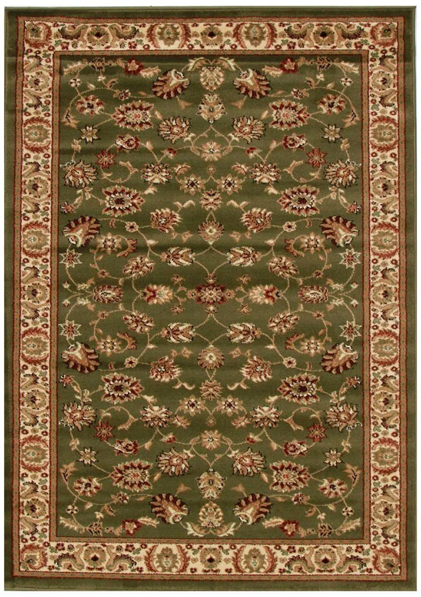 Istanbul Collection Traditional Floral Pattern Green Rug