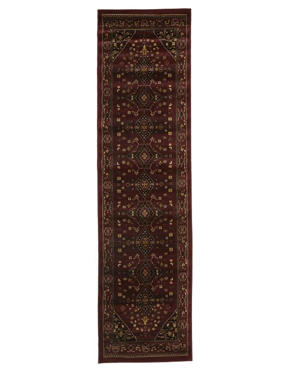 Istanbul Collection Traditional Shiraz Design Burgundy Red Rug