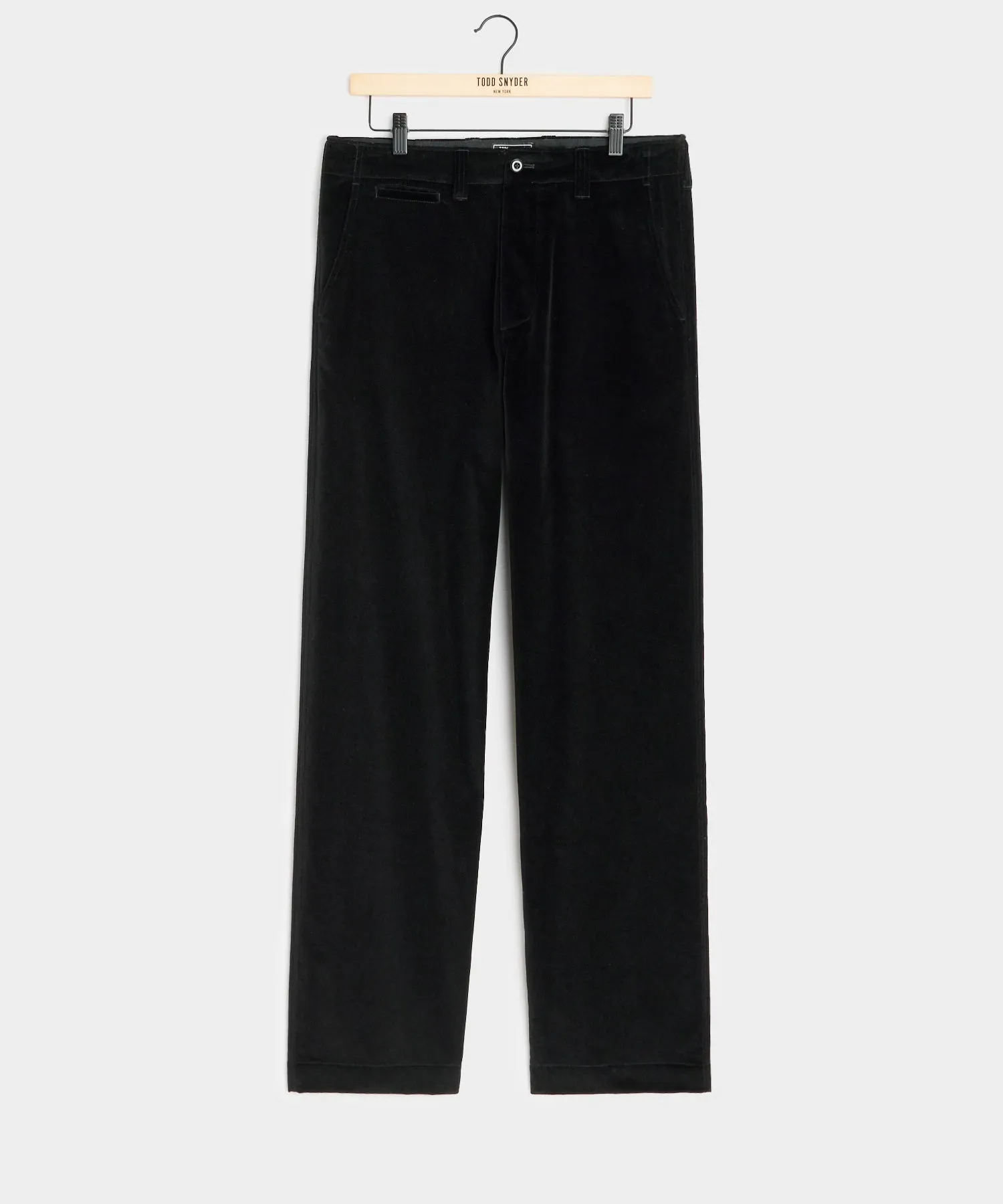 Italian Relaxed Velvet Trouser in Black