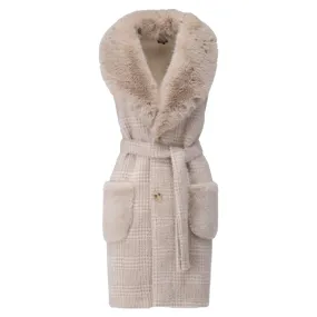 K Design Reversible Faux Fur Gilet Cream