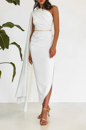 Kelly Crepe Ankle Length Dress in Ivory