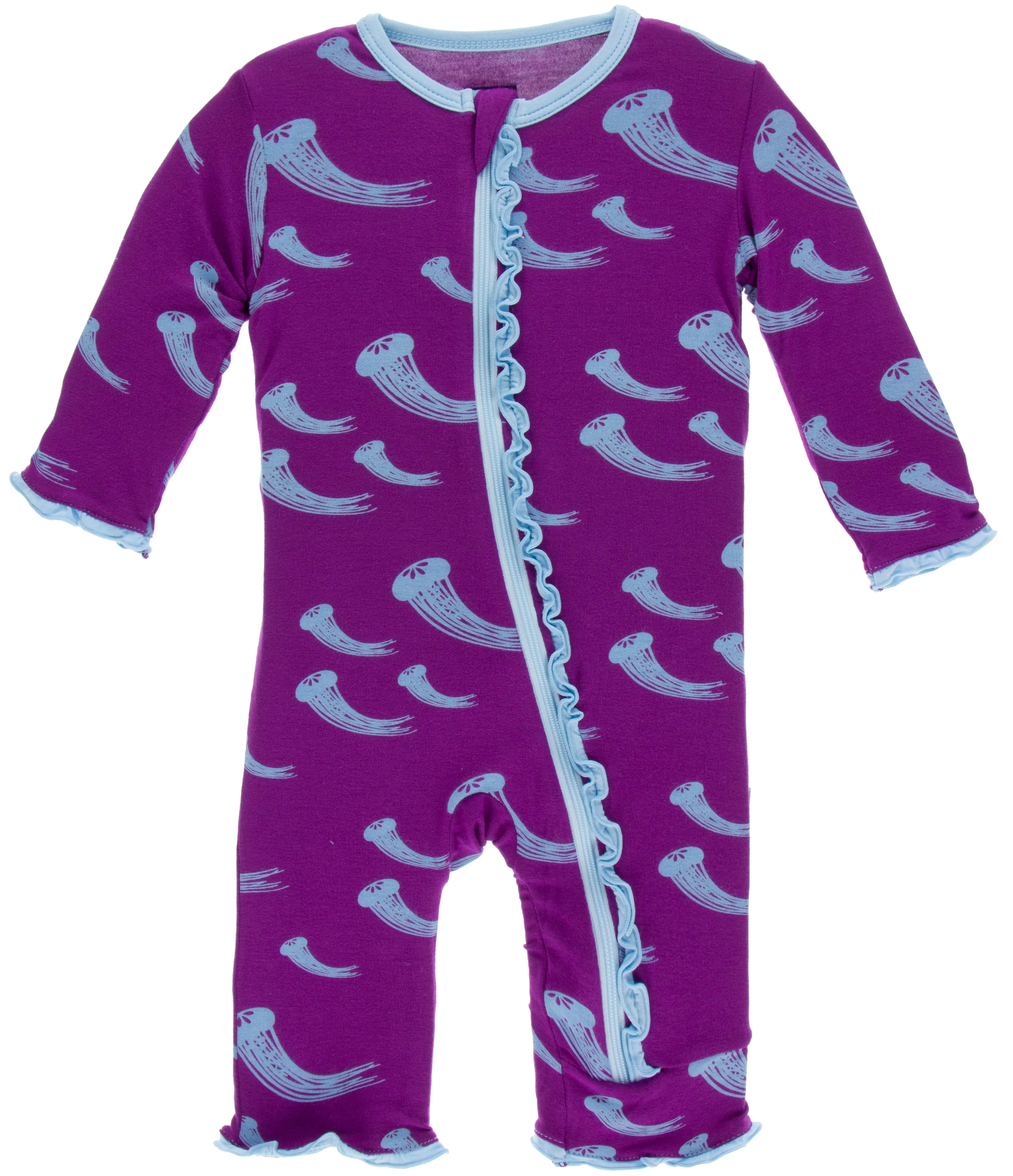 KicKee Pants Starfish Jellies Muffin Ruffle Coverall with Zipper