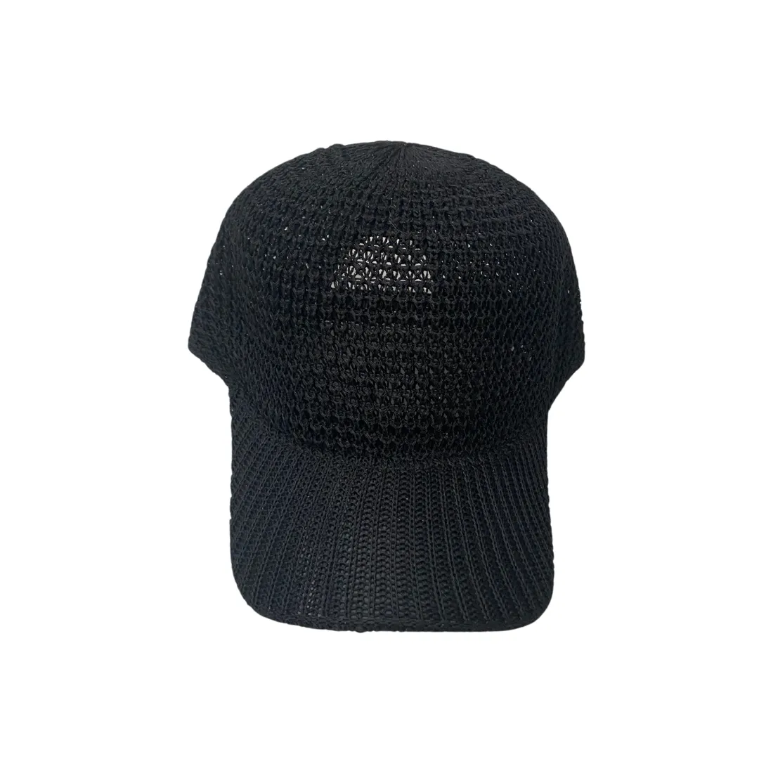 Knitted Mesh Baseball Cap Black