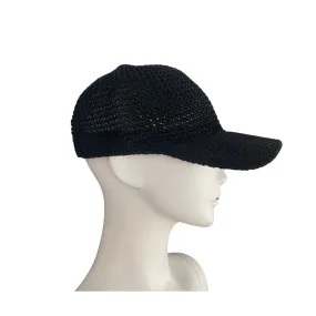 Knitted Mesh Baseball Cap Black