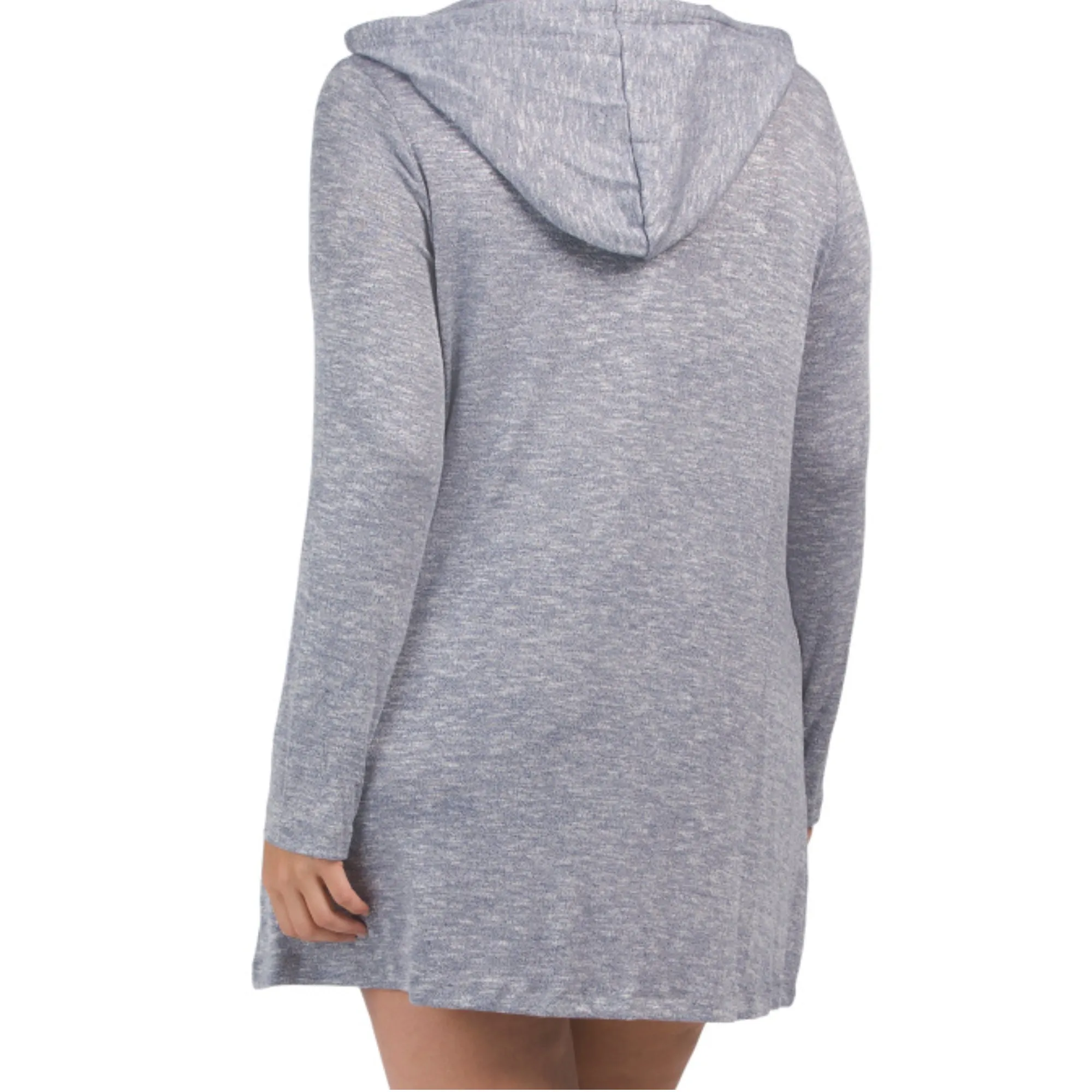 La Blanca Women's Plus Beach Cozy Hooded Long Sleeve Tunic Cover-Up