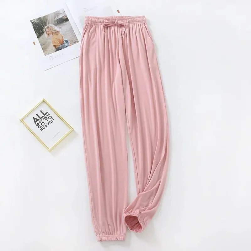 Ladies Summer Lounge Pants | Modal Fabric | Drawstring Closure | Multiple Colors | Sizes: M-XXL