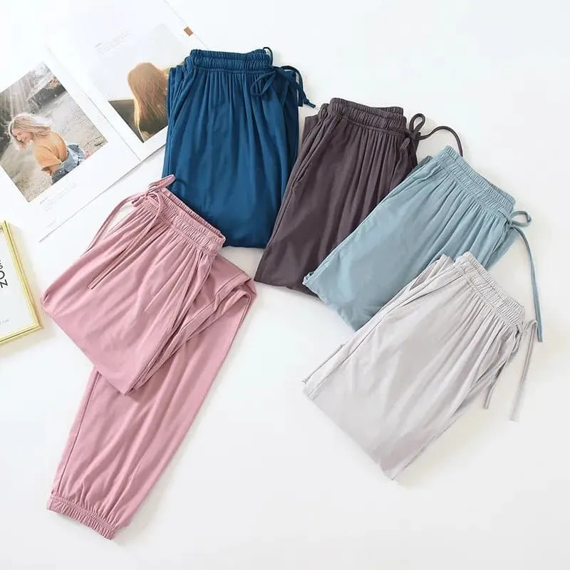 Ladies Summer Lounge Pants | Modal Fabric | Drawstring Closure | Multiple Colors | Sizes: M-XXL