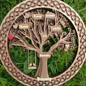 Laser cut layered Family Tree