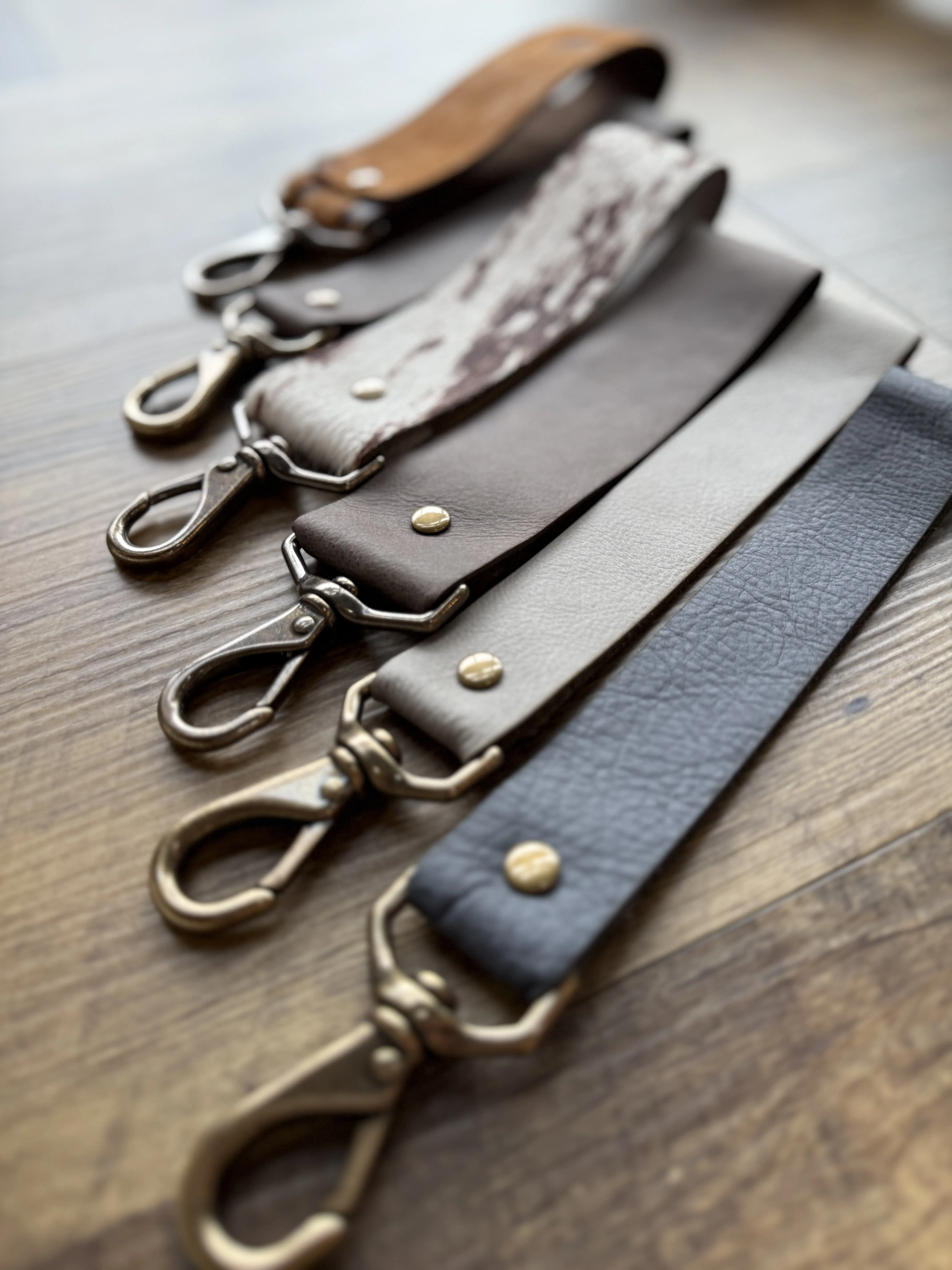 Leather Wristlet Keychain: Carolina