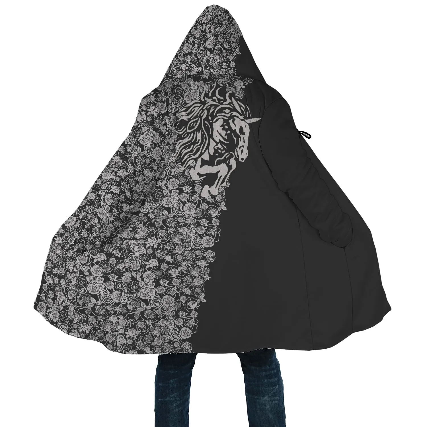 Lee's Excellent Hooded Coat with Unicorn - Dark Gray [with Bag]