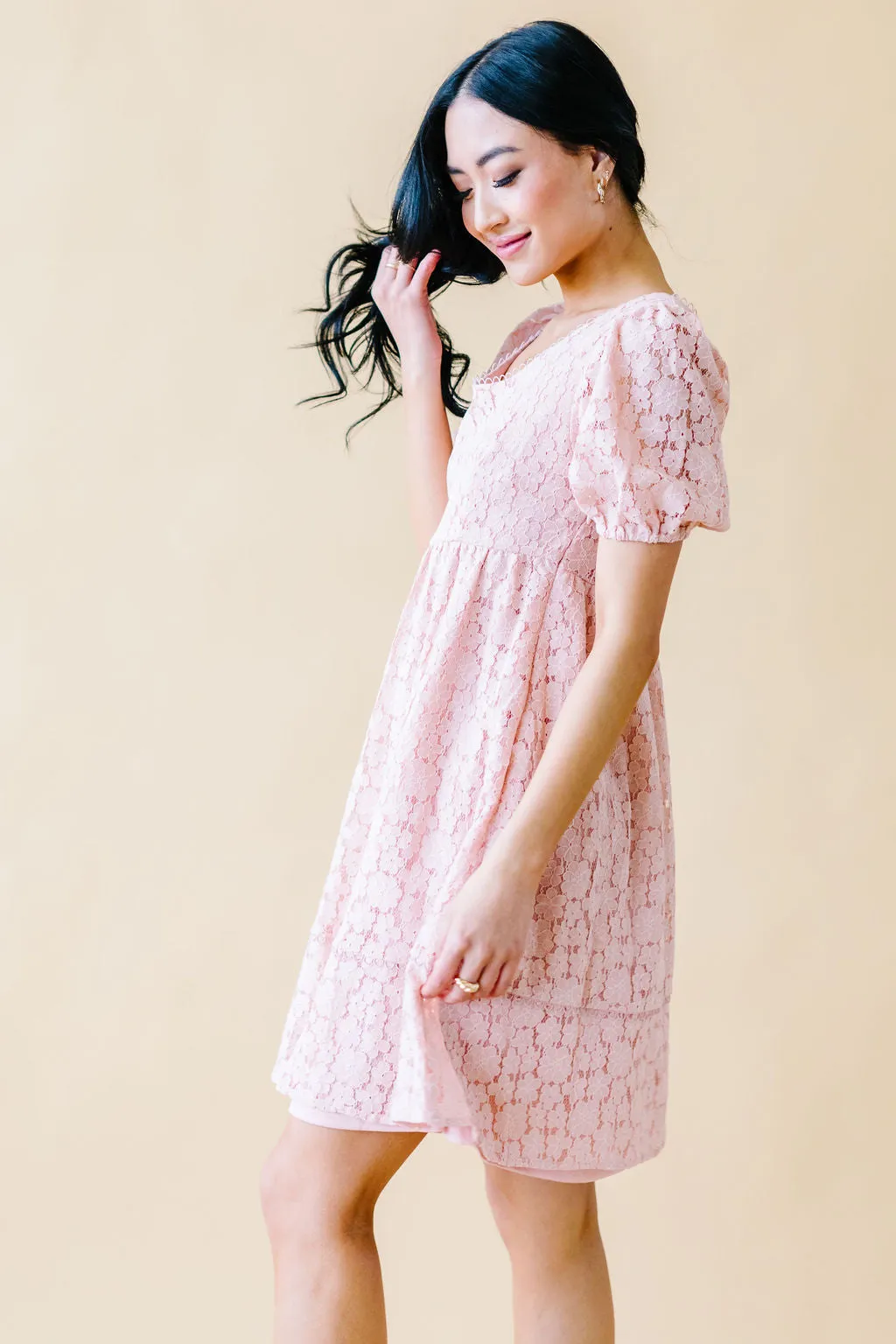 Lilibet Lace Dress // Blush