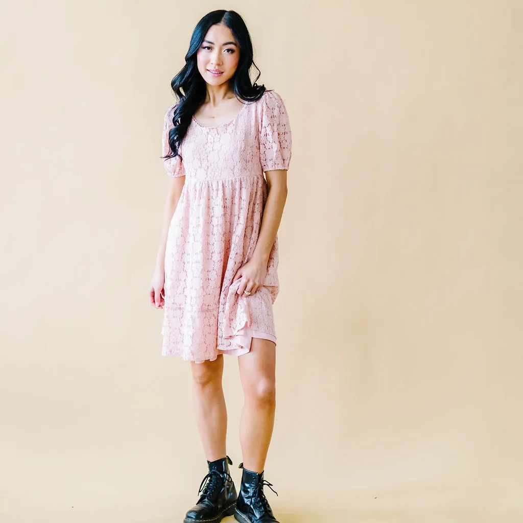 Lilibet Lace Dress // Blush