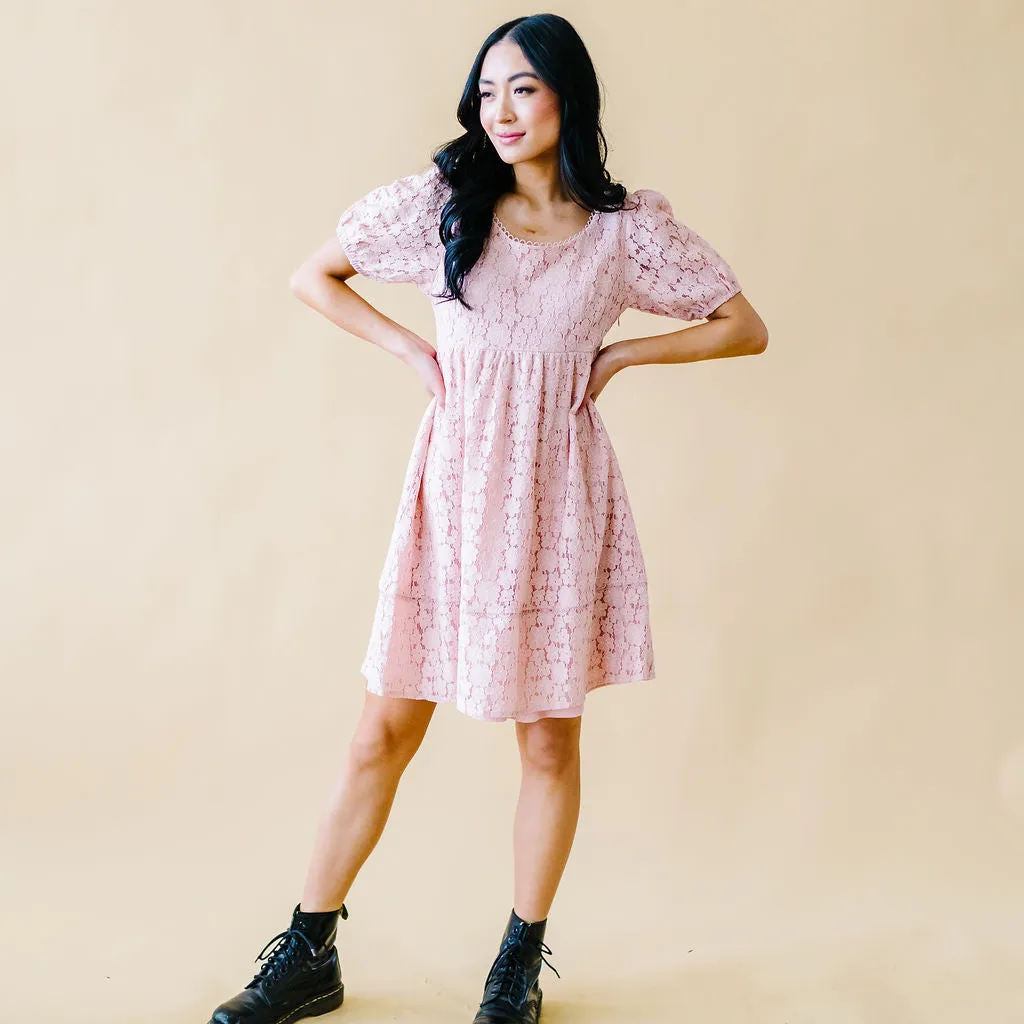 Lilibet Lace Dress // Blush