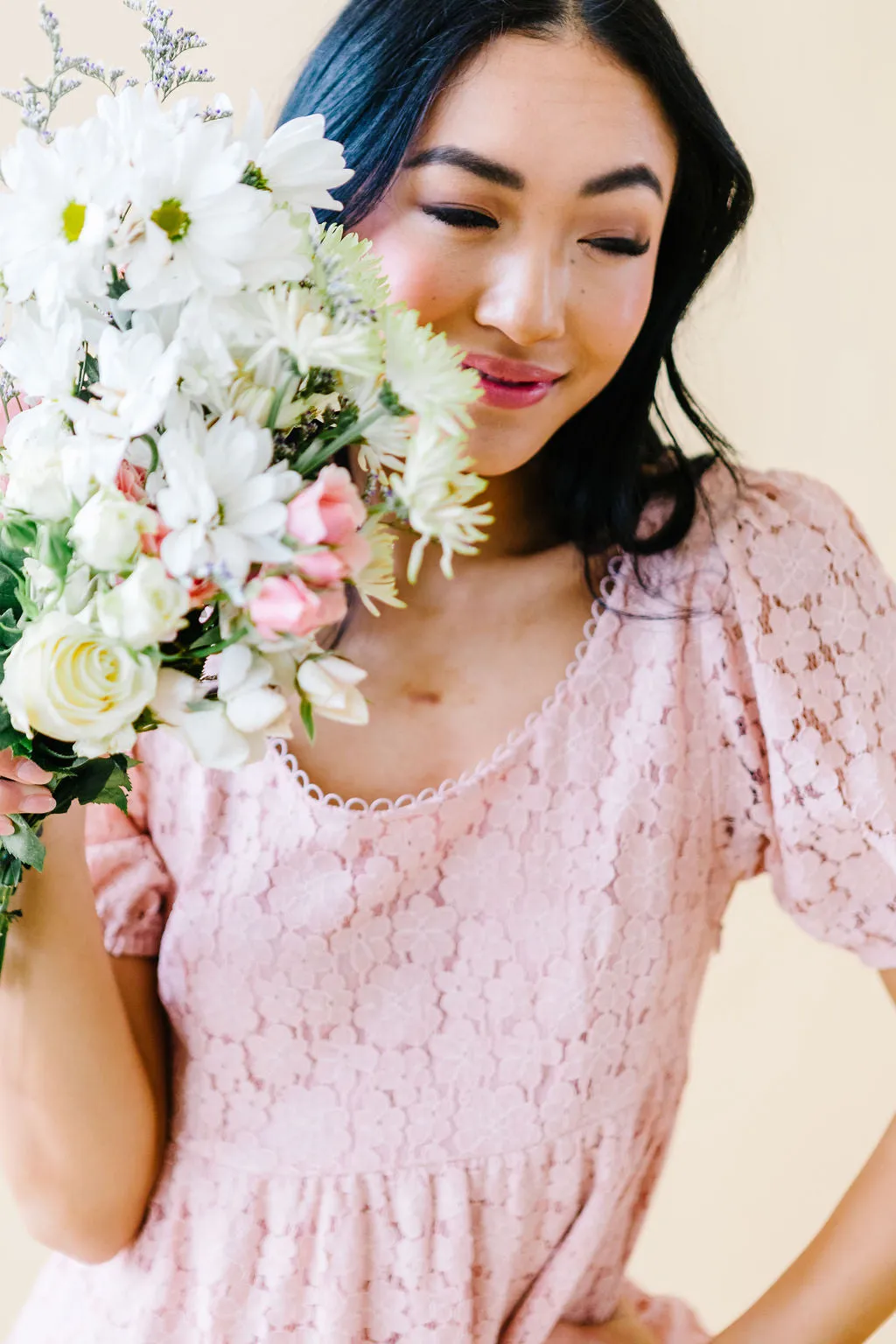 Lilibet Lace Dress // Blush