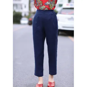 Linen Summer Autumn Women Casual Pants with Pockets SMM97205