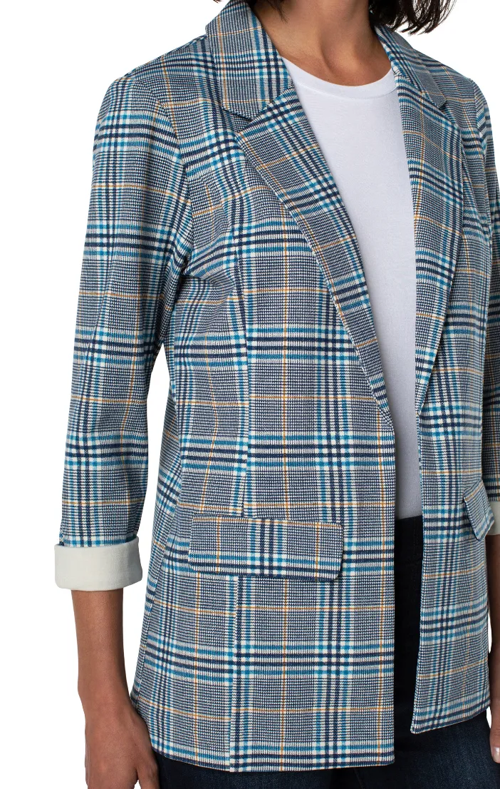 Liverpool Boyfriend Blazer w/Princess Darts - Royal Navy Glen Plaid