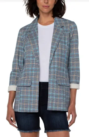 Liverpool Boyfriend Blazer w/Princess Darts - Royal Navy Glen Plaid