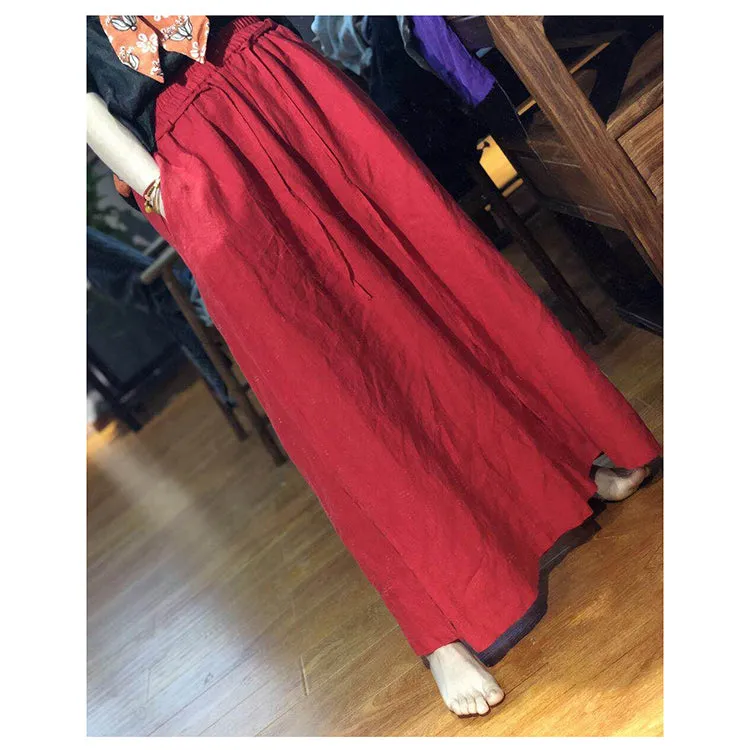 Long Linen Summer Wide Leg Pants Autumn Women Casual Pants PZ97259