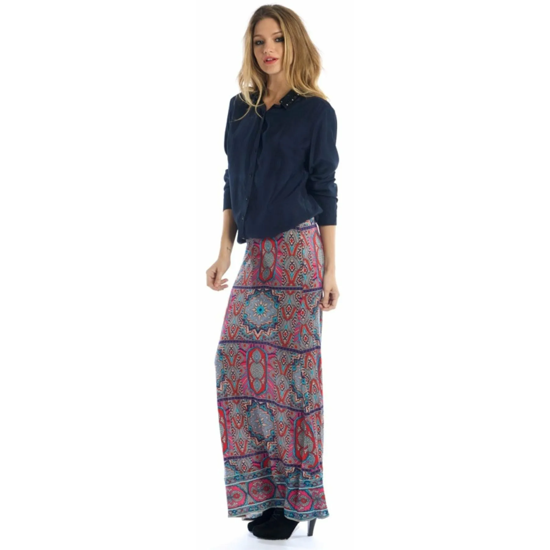 Mackenzie Fuchsia Maxi Skirt