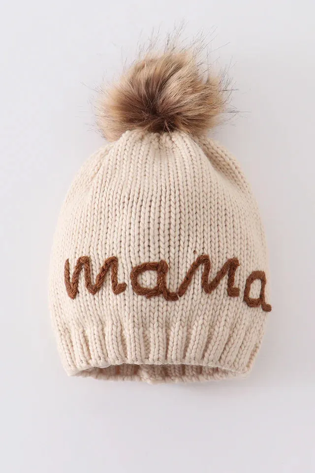 Mama & Mini Embroidered Pom Pom Beanie